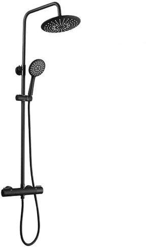 Colonne Douche Thermostatique,Colonne De Douche Thermostatique Noir,Mitigeur De Douche Complet En Acier Inoxydable Avec 3 Jets,Réglable En Hauteur,Idéal Pour Les Maisons, Les Hôtels, Etc.