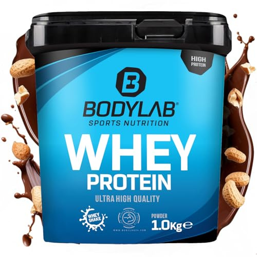 Bodylab24 Whey Protein Pulver, Peanutbutter Cup, 1kg | Bis zu 24 g Protein pro Portion, hochwertiges Molkenprotein, perfekt löslich, ideal für Protein Shakes rund ums Training