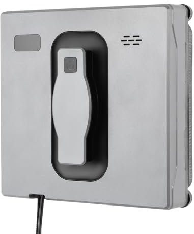 WindWilder Fensterputzroboter Fernsteuerung/APP-Steuerung, 2500Pa Saugleistung, 50ml Wassertank Kapazität, 3 automatischen Pfadmodi (Z/N, N, Z), Zerstäubtes Doppelsprühdesign, 21.5x21.5x6.8cm (Silber)