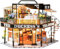 CUTEBEE DIY Miniatur Haus Bausatz Selber Bauen mit LED und Staubschutzhülle - Kreatives Miniature House Modellbausatz für Erwachsene, Deko-Diorama mit Holzmodellen, Bastelset & Home Decor