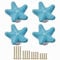 4 Pièces Bouton de Meuble en Céramique en Forme de Étoile - Boutons de Portes pour Placards - Poignée De Meuble Cuisine avec 4 Tailles de Vis, Bleu