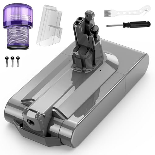 LabTEC V11 25.2V 3900mAh Li-ION Replacement Battery for Dyson V11 (Screw-in Type) SV14 Absolute Cordless Vacuum with LED+Filter+Brush+Screw (Does Not Fit Button Style)