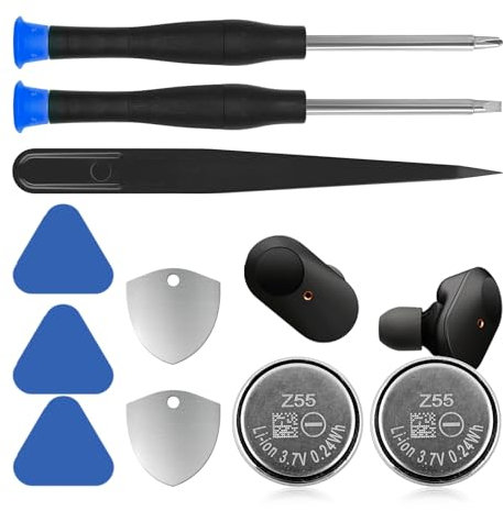 Z55H Ersatzakku (2 Stück), 3,85V 70mAh Li-Ion-Akku mit hoher Kapazität für WF1000XM4 WF-1000XM4 WF-SP900 Bluetooth-Headset-Akku mit Reparaturwerkzeug-Kits und Reinigungsstift