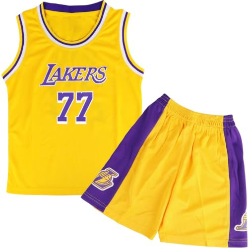 FUTERLY Maillot Basket Enfant/Adulte, 2 Pièces Tenue Basket Enfant Garcon, Ensemble Basketball Garçon Gilet + Shorts,2-3 Ans,Jaune,3XS/100