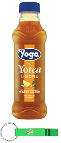 24x Yoga Eistee Yotea Thè Limone,Erfrischendes Alkoholfreies Getränk,Eistee mit Zitrone mit indischem Schwarzer Tee Blattextrakt, PET 500ml + Beni Culinari Kostenloser Schlüsselanhänger