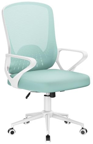 naspaluro Computer Desk Chair, Ergonomic Chairs with 3D Lumbar Support, Unique Armrests Mesh Chairs with Metal Claws, Mid-Back Home Office Chair-Green Chair