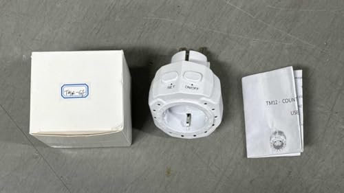 Jadeshay Prise Minuteur, Countdown Timer Prise da 24 Horas Minuteur Prise Electrique Rotation Programmateur Prise avec Interrupteur 3680W 16A pour Électroménagers(TM12)