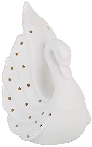 Xiuganpo Schwan Licht, Schwan Dekoration Lampe Nachtlicht LED SWAN Licht, Keramik, für Schlafzimmer Bücherregal Kinderzimmer Dekorationen Lernzimmer Nacht (XS30103-1)