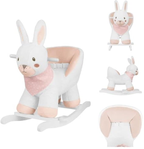 Kikka Boo Schaukeltier Hase mit Sitz, Rückenlehne, Holzgriffe, Kufen, bis 30 kg rosa