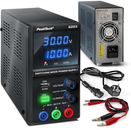 PeakTech 6223 - Labornetzteil DC 0-30V 0-10A 300W Labornetzgerät USB