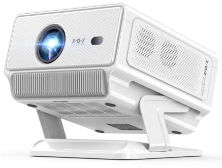 XGODY Gimbal N8 Smart Projector with WiFi and Bluetooth, Native 1080P 4K Supported 1200 ANSI, Auto Focus 6D Keystone, Premium 20W HiFi Stereo Sound, Home Theater Movie Projector for Bedroom/Ceiling