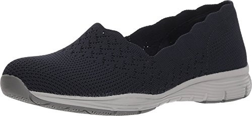 Skechers Women's Seager - Stat Slip On Trainers, Blue Navy Flat Knit Nvy, 5 UK