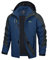 TACVASEN Herren Leichte Wasserdichte Softshell Jacke mit Abnehmbarer Kapuze, DE XXL, Marine Blau