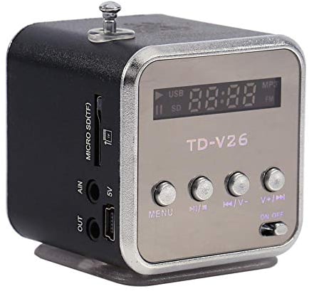 Zerone Digital Speaker Mini Speaker Music Player FM Radio Stereo MP3 MP4 Music Player PC Fashion Support TF Card USB Disk FM (Black)