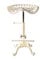 Topower Vintage Industrie-Barhocker, Gusseisen, Traktorhocker, höhenverstellbar, drehbarer Sitz Aged White
