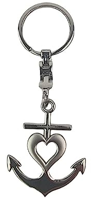Schlüsselanhänger Anker mit Herz, Metall,Glaube Liebe Hoffnung in 2 Ausführungen