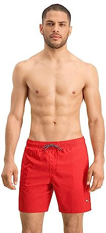 Puma Swim Men Medium Length Swim Shorts 1P - C: Red_T: S