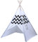 L.A. Sports Kinder-Tipi-Spielzelt | Indianerzelt mit weißem Indianer Motiv & Zick-Zack Muster für drinnen & draußen | Schnell aufbaubares Tipi-Zelt mit Holzstäben | Wasserabweisendes Kinderzelt
