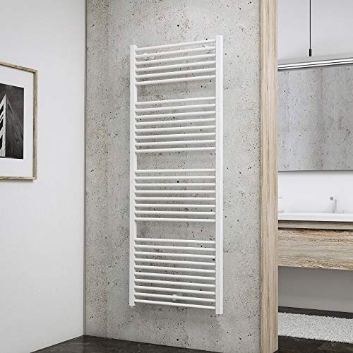Schulte Turbo befüllt, 153 x 60 cm, Handtuchwärmekörper elektrisch mit wählbarem Heizstab, alpinweiß, mit Handtuchhalter-Funktion