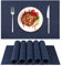 LIFEWEAR Platzsets Abwaschbar Tischsets 6er Set Platzdeckchen rutschfest Tischset PVC Hitzebeständig Tisch Platzset, S01 Marineblau