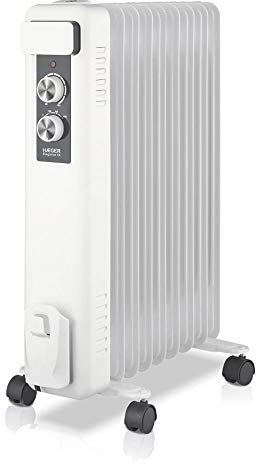HAEGER Elegance IX - Calefactor Radiador Eléctrico de Aceite con 2000W de Potencia, 3 velocidades - termostato Regulable, 5 Canales de Aceite, 3 configuraciones de Calor, Almacenamiento del Cable.
