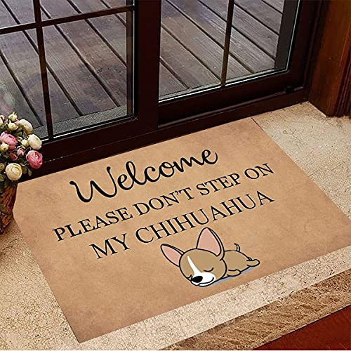 NA Fussmatte innen Willkommen, Bitte treten Sie Nicht auf Meine Chihuahua-Fußmatte. Lustige Hundefußmatten-Geschenke für Chihuahua-Liebhaber deko Wohnzimmer
