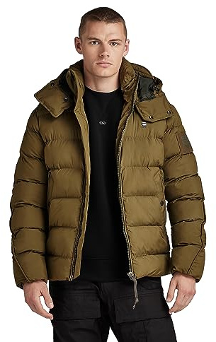 G-Star Para Hombre Chaqueta G-Whistler Padded Hooded, Verde (dark olive D20100-D199-C744), M
