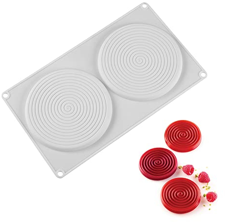 QIUMING Stampo in Silicone a Spirale per Mousse - Adatto ad Alte/Basse Temperature per Cuocere Torta, Gelato, Cioccolato, Muffin, Dessert (1#)