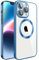 S. Dawezo Klare Magnetische Hülle für iPhone 11 Pro, kompatibel mit MagSafe Kabelloses Laden, Militärnorm Schutz, Kratzfest, Stoßfest, Schlanke Transparente Silikonhülle für iPhone 11 Pro Hülle, Blau