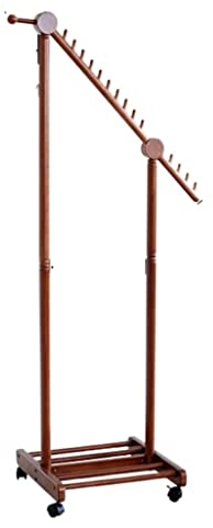 Garderobenständer Freistehender Kleiderständer, Multifunktions-Gummiholz, Schräger Stangentyp, Schalhalter Kleiderständer (Color : B, Size : 45 * 45 * 155CM)
