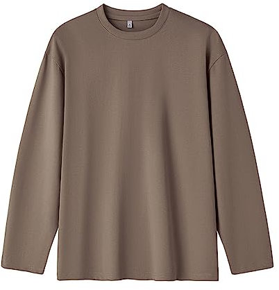 Herren Sweatshirt Pullover Sweater Pulli Langarmshirt Longsleeve Freizeit Sport Fitness Outdoor Basic Casual Style(Brown,5XL)