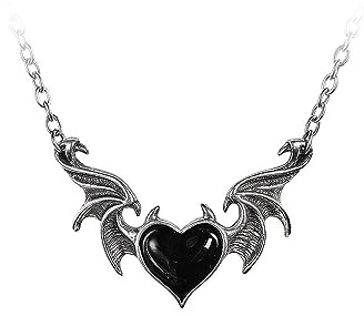 BKEPDY Herzkette Gotisch Halskette Halloween Halskette mit Herz Dämon Flügel Anhänger Halskette Gotisch Halskette Halloween Schmuck Geschenke für Frauen Mädchen (Schwarz)