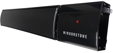 Mirrorstone Black 1800W Zenos Infrared Bar Heater For Indoor Outdoor Office Warehouse Patio Conservatory