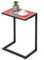 COSTWAY C-förmiger Beistelltisch mit Keramikplatte, Sofatisch mit Metallrahmen, Kaffeetisch für Wohnzimmer, Terrasse, Garten & Balkon, 46,5 x 32 x 65,5 cm