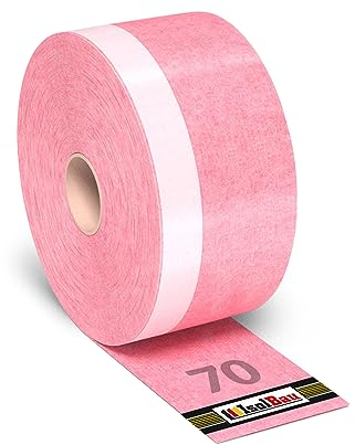 Isolbau Fensterband - Rot, 70 mm x 30 m Fensterdichtband für Innenbereich - Dichtband für Fenster & Tür