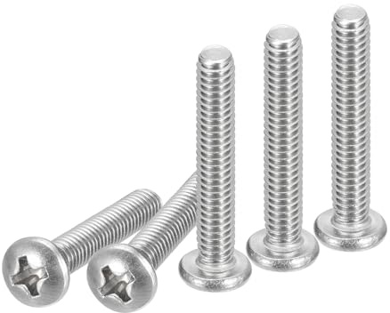 DTGN #8-32x1 Pan Head Machine Screws, 50Pcs 304 Stainless Steel, Phillips Drive, UNC Full Thread, Bright Finish, Screws Bolts Kit
