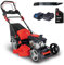 Scheppach MS173-51E Benzin Rasenmäher - 51cm Schnittbreite | E-Start | Reinigungsfunktion | 65 Liter Fangkorb | Stahlgehäuse | 7-stufige Höhenverstellung (inkl. Ersatzmesser & Motoröl)