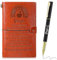 Tenare Geschenk für Dankeschön Lehrer Set aus Notizbuch und Stift Abschiedsgeschenk für Lehrer Nachfüllbares Ledertagebuch A6 Ledertagebuch Ledernotizbuch zum Reisen Grad Schule