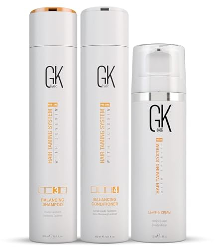 GK HAIR Global Keratin Balancing Shampoo and Conditioner DUO 300ml with Leave in Cream 130ml