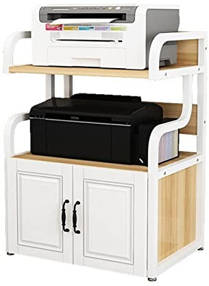 HASMI Druckerständer Multi-Layer-Drucker-Regal-Büro-Druckerregal Regal Tisch Seitungsspeicher European Style Cabinet mit Türbodenlagerständer Geeignet für Büros (Color : A)