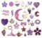 IBXWMNG Ensemble de 30 Bijoux DIY Bracelets, Colliers, Pendentifs, Porte-clés, Petites Charmes - Accessoires Violet