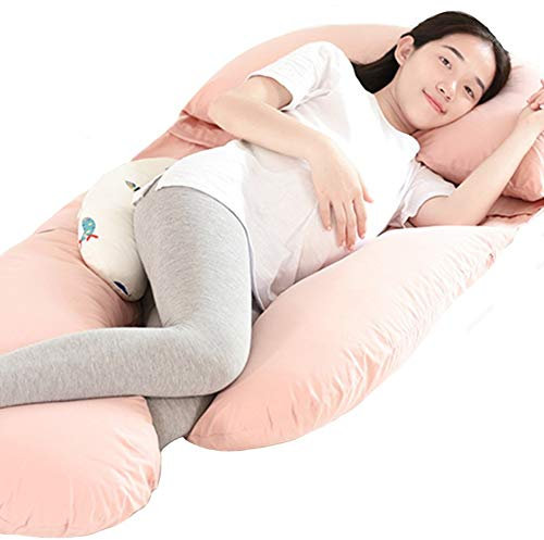 TEmkin Body pillow for Adults, Maternity Support Pillow U Shape Pregnancy Pillow With Detachable And Washable Cover 126x75cm (Pink)