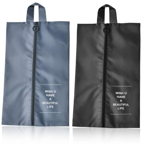 GNHG 2 Pezzi Dimensioni Resistente All'acqua Sacca Porta Scarpe Antipolvere Scarpe Borse con Cerniera,porta scarpe da viaggio,per gli Uomini Donne