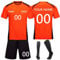 Personalised Football Kit for Men/Women/Kids with Your Name and Number，Customizable Football Training Shirts Shorts and Socks Set,Football Gifts for Boys,England Football Shirt Orange