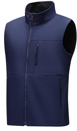 Taoyoule Gilets en Polaire pour Hommes Gilet Léger D'extérieur Vestes Softshell sans Manches Imperméables Coupe-vent Vêtements de Sport pour la Randonnée à Vélo