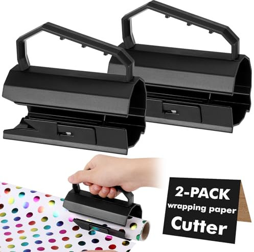 Yimomoyi 2 Coupe Papier Cadeau, Coupe Papier Cadeau Rouleau, Massicot Rouleau de Papier Cadeau de Noël, Dispositif de coupe enroulé pour Halloween, Anniversaire, Vacances, Papier Cadeau Artisanal