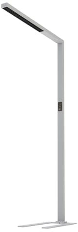 Graf LED Standleuchte Lumax 60W | Schreibtischlampe dimmbar | Hochwertige Arbeitsplatzleuchte fürs Büro | Lampe mit CE-Zeichen | Leistungsstarke Stehleuchte mit 3000-6000 Kelvin | Silber