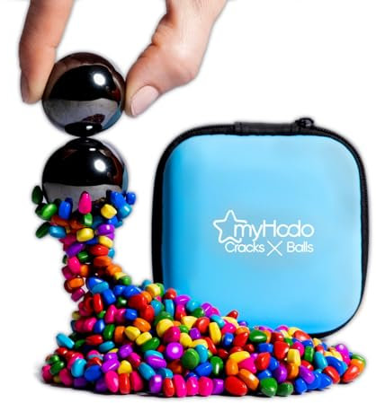 myHodo Crack Magnets Bundle | 2X Extra Starke Magnetkugeln (33mm) & 550+ Bunte Magnetsteine (~6mm) | Magnetspiel Set für ASMR, Stressabbau & Kreativität | Anti-Stress Geschenk | ADHS HIlfsmittel