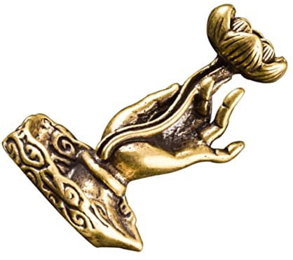 NUOBESTY Elegant Buddha Hand Lotus Fountain Incense Burner Holder for Aromatherapy for Zen Decor