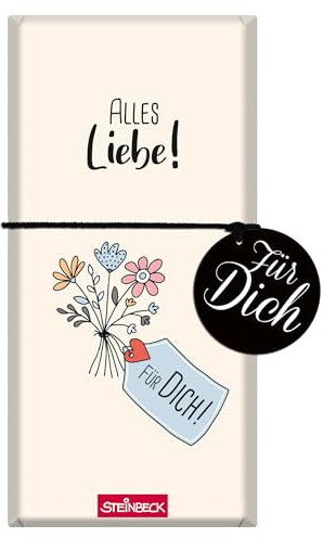STEINBECK Liebe Geschenk-Schokolade Alles Liebe für Dich 100g Tafel Freundschaft Geburtstag Valentinstag Lieblingsmensch beste Freundin Adventskalender Befüllung
